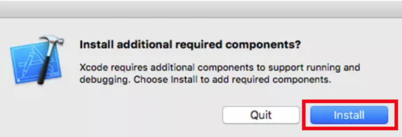 「Install additional required components」と表示される場合は、インストールしておきましょう。